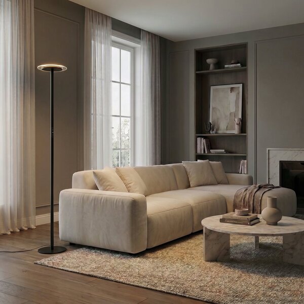 Állólámpa Arcchio, Frile, dimmable, Fekete, Nappali, Alumínium, Modern