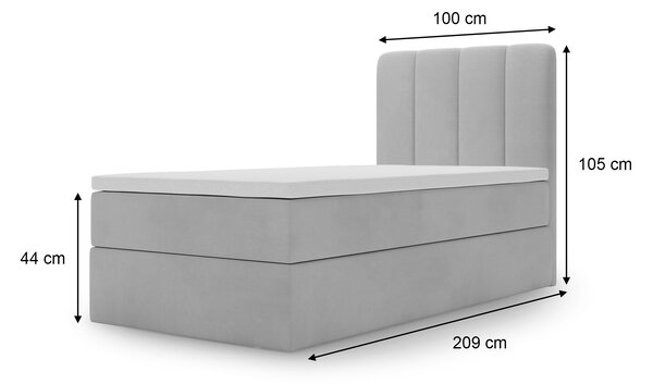 MAGIC MINI kárpitozott boxspring ágy 100x200 - fekete