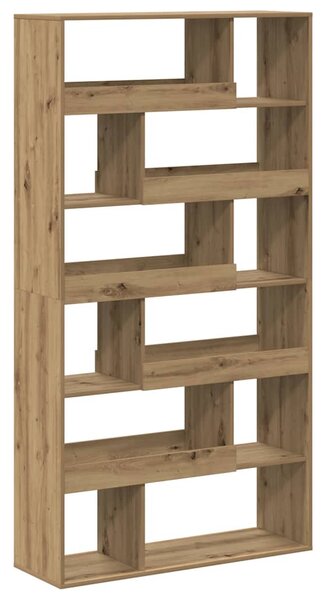 Kézműves tölgy színű szerelt fa könyvespolc 100 x 33 x 187,5 cm