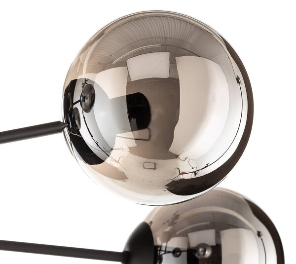 EMIBIG LIGHTING Üveges mennyezeti lámpa, fekete, grafit, üveg, 6 lámpás, E14, dimmelhető, Fekete, Nappali / Étkező, Üveg, Modern