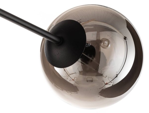 EMIBIG LIGHTING Üveges mennyezeti lámpa, fekete, grafit, üveg, 6 lámpás, E14, dimmelhető, Fekete, Nappali / Étkező, Üveg, Modern