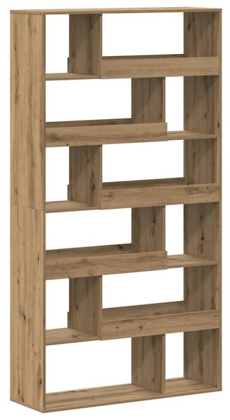 Kézműves tölgy színű szerelt fa könyvespolc 100 x 33 x 187,5 cm
