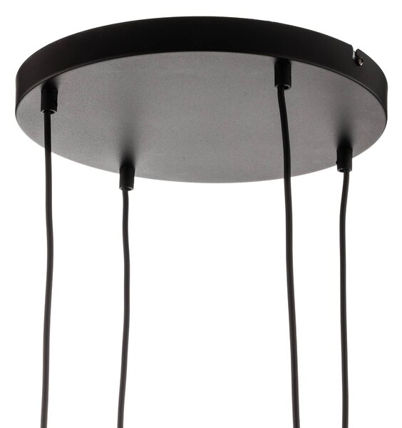 EMIBIG LIGHTING Lógó világítás Glassy, 4 izzós, fekete, grafit, üveg, E14, dimmelhető, Fekete, Nappali / Étkező, Üveg, Modern