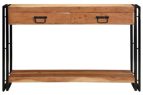 Konzolasztal fiókkal Barna 120 x 33 x 75 cm Tömör Akácfa