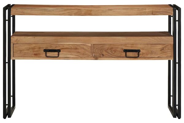 Konzolasztal fiókkal Barna 120 x 33 x 75 cm Tömör Akácfa