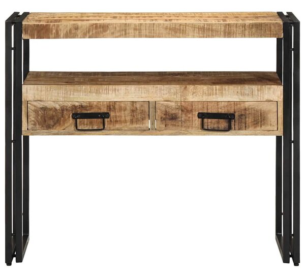 Konzolasztal fiókkal Barna 90 x 33 x 75 cm Tömör Mangófát
