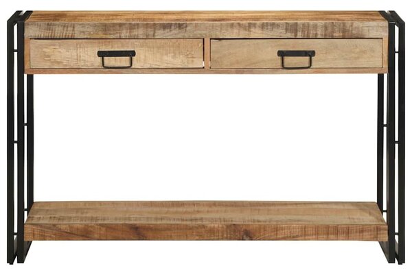 Konzolasztal fiókkal Barna 120 x 33 x 75 cm Tömör Mangófát