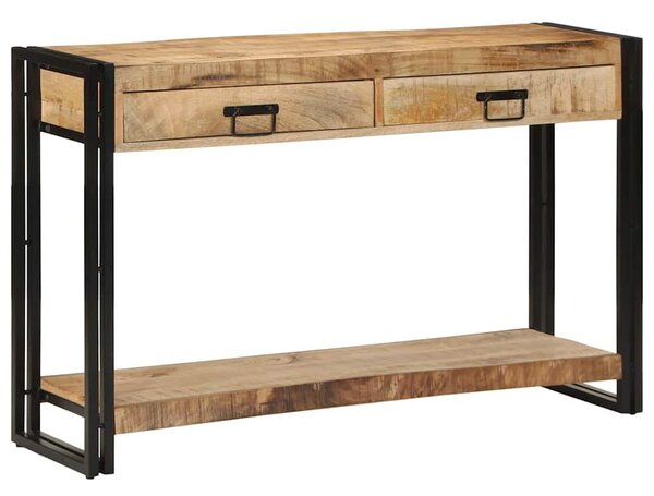 Konzolasztal fiókkal Barna 120 x 33 x 75 cm Tömör Mangófát