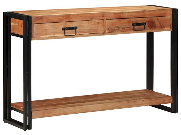 Konzolasztal fiókkal Barna 120 x 33 x 75 cm Tömör Akácfa