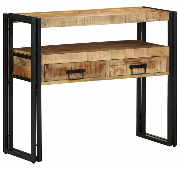 Konzolasztal fiókkal Barna 90 x 33 x 75 cm Tömör Mangófát