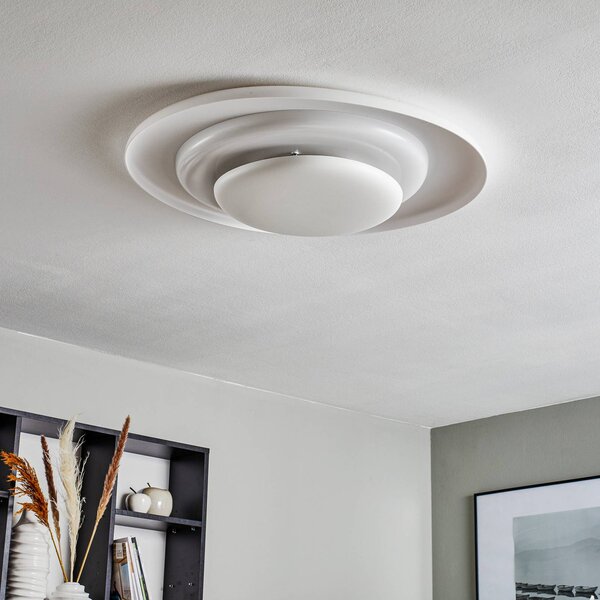 Foscarini Bahia LED mennyezeti lámpa, dimmelhető, 76 cm, dimmelhető, Fehér / opál, Nappali / Étkező, Műanyag, Dizájn
