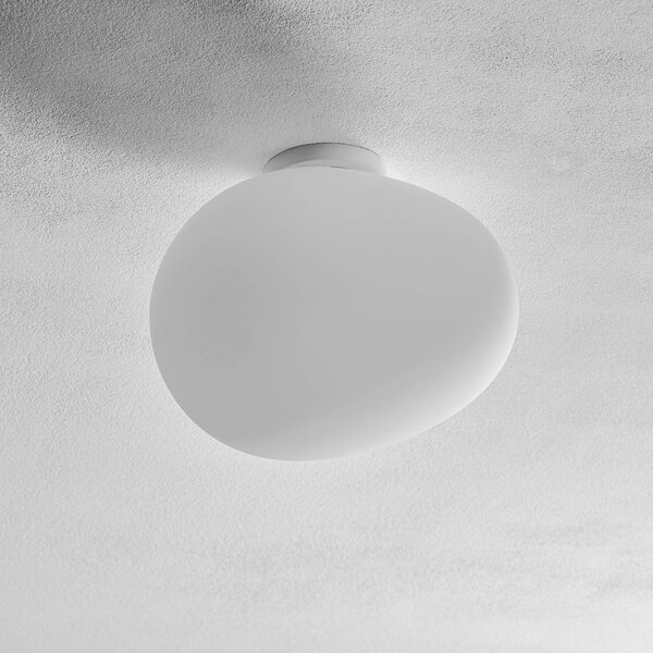 Foscarini Gregg media üveg mennyezeti lámpa, 27 cm, dimmelhető, Fehér / opál, Nappali / Étkező, Üveg, Dizájn