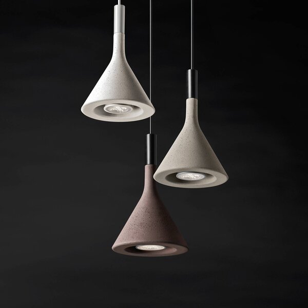 Foscarini Aplomb Mini lógó világítás betonból, barna, dimmelhető, Barna / rozsda, Konyha, Beton, Dizájn