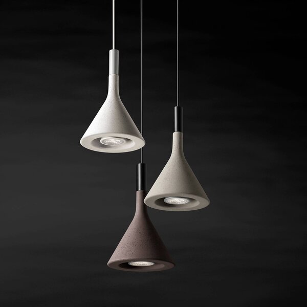 Foscarini Aplomb Mini lógó világítás betonból, barna, dimmelhető, Barna / rozsda, Konyha, Beton, Dizájn