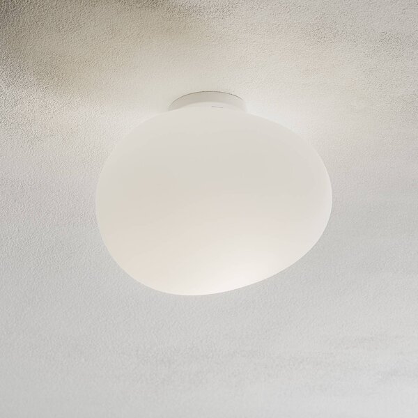 Foscarini Gregg media üveg mennyezeti lámpa, 27 cm, dimmelhető, Fehér / opál, Nappali / Étkező, Üveg, Dizájn