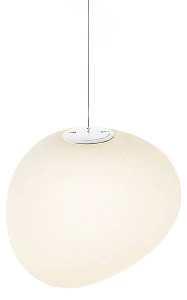 Foscarini Gregg MIDI függő lámpa, üveg, fehér, dimmelhető, Fehér / opál, Nappali / Étkező, Üveg, Dizájn