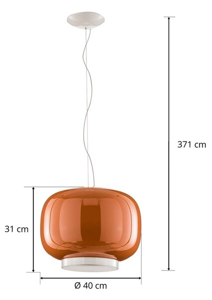 Foscarini Chouchin 1 LED lógó világítás, narancssárga, dimmelhető, Sárga / narancssárga, Konyha, Üveg, Dizájn