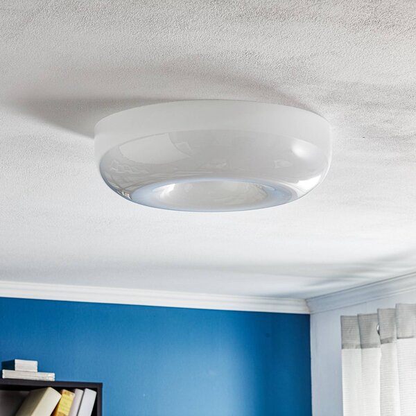 Foscarini Circus grande üveg mennyezeti lámpa, Ø 46 cm, dimmelhető, Fehér / opál, Nappali / Étkező, Üveg, Dizájn