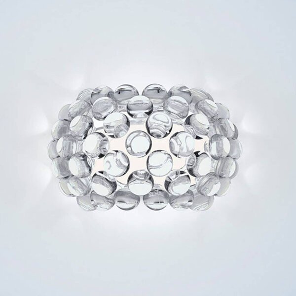 Foscarini Caboche Plus piccola R7s fali lámpa világos, dimmelhető, Tiszta / átlátszó, Nappali / Étkező, Műanyag, Dizájn