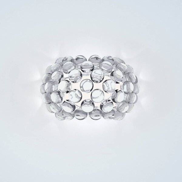 Foscarini Caboche Plus piccola R7s fali lámpa világos, dimmelhető, Tiszta / átlátszó, Nappali / Étkező, Műanyag, Dizájn