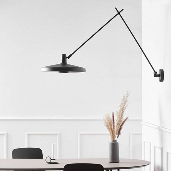 GRUPA Arigato fali 1-lámpás 140cm Ø45cm fekete, Fekete, Dolgozószoba / Iroda, fém