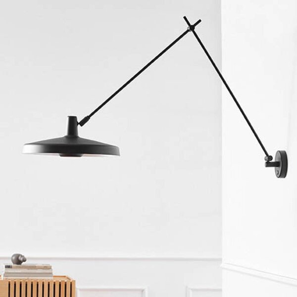 GRUPA Arigato fali 1-lámpás 140cm Ø45cm fekete, Fekete, Dolgozószoba / Iroda, fém