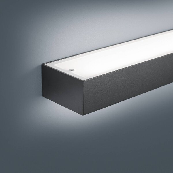 Helestra Theia LED fali lámpa, matt fekete 30 cm, Fekete, Fürdőszoba, fém, Modern