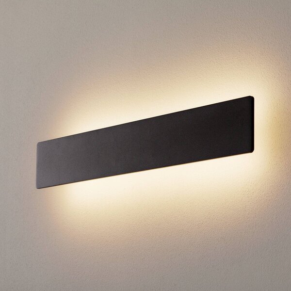 IDEAL LUX LED fali lámpa Zig Zag fekete, szélessége 53 cm, Fekete, Folyosó, Alumínium, Modern