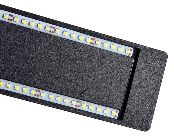 IDEAL LUX LED fali lámpa Zig Zag fekete, szélessége 53 cm, Fekete, Folyosó, Alumínium, Modern