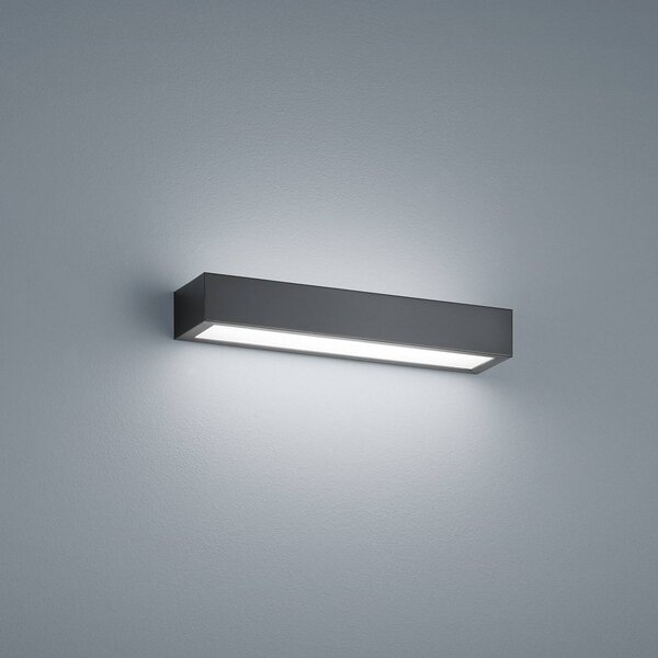 Helestra Theia LED fali lámpa, matt fekete 30 cm, Fekete, Fürdőszoba, fém, Modern