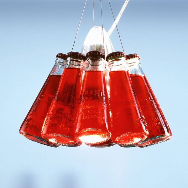Ingo Maurer Campari Light - függő lámpa, 155 cm, dimmelhető, Piros, Nappali / Étkező, Üveg, Dizájn
