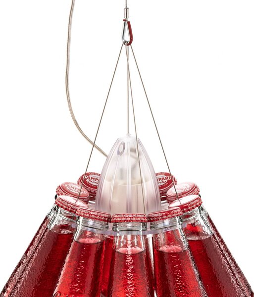 Ingo Maurer Campari Light - függő lámpa, 155 cm, dimmelhető, Piros, Nappali / Étkező, Üveg, Dizájn