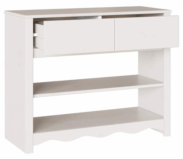 Konzolasztal Drammen Fehér 89,5 x 37 x 73 cm Tömör fenyőfa