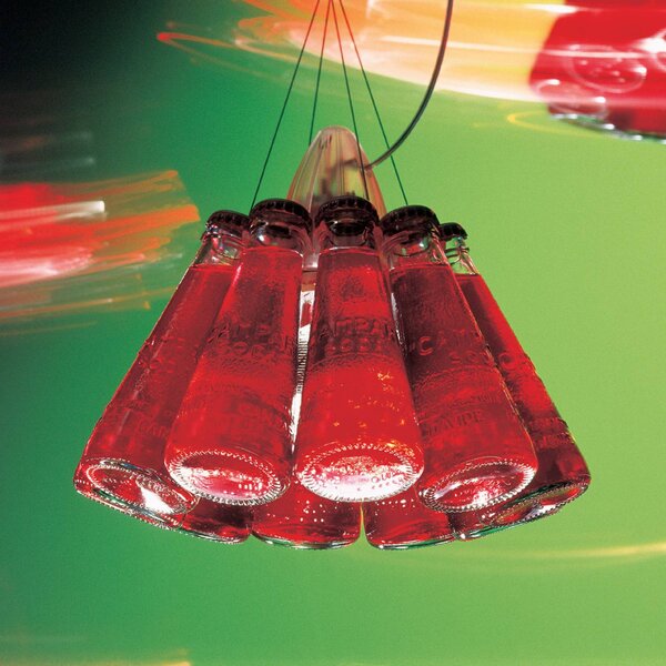 Ingo Maurer Campari Light - függő lámpa, 155 cm, dimmelhető, Piros, Nappali / Étkező, Üveg, Dizájn