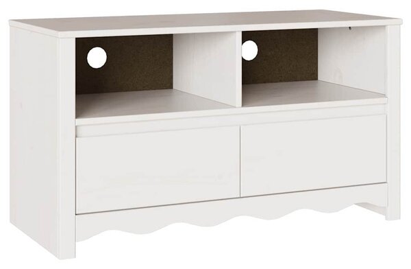 TV szekrény fiókkal Drammen Fehér 99 x 43 x 55 cm Tömör fenyőfa