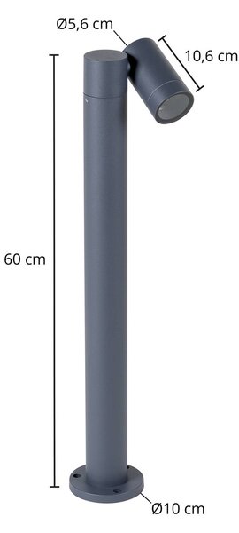 PRIOS Prios útvilágítás Tulimar, 1-lámpás, 60cm, fém, IP65, dimmelhető, Fekete, Alumínium, Modern
