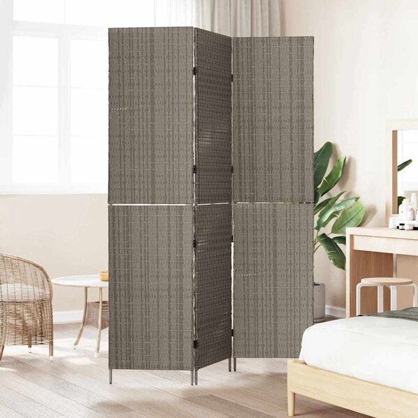 Szobaelválasztó Szürke 146 x 180 cm polirattan