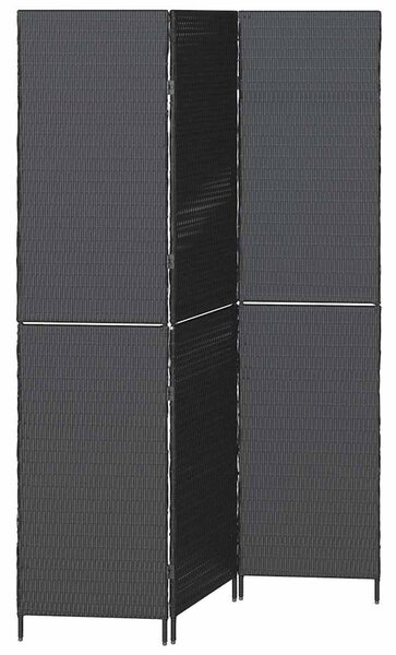 Szobaelválasztó Fekete 146 x 180 cm polirattan