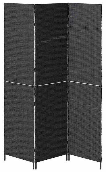 Szobaelválasztó Fekete 146 x 180 cm polirattan