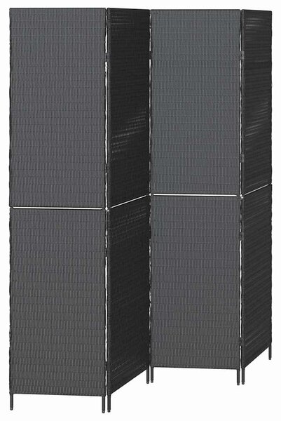 Szobaelválasztó Fekete 195 x 180 cm polirattan