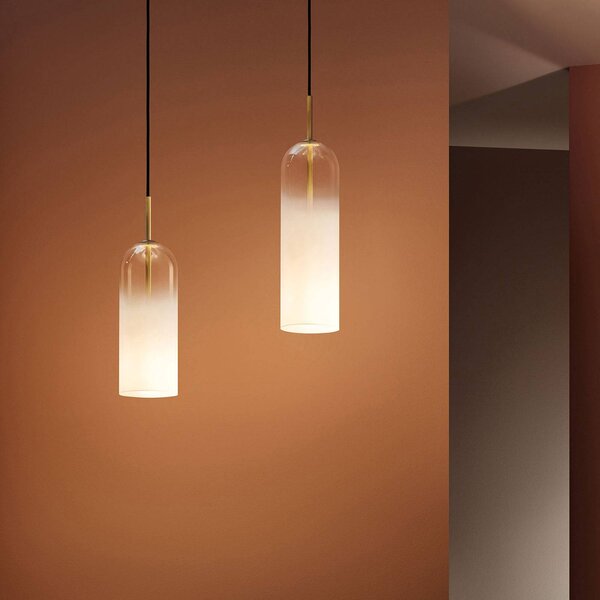 LEDS-C4 Glam függő lámpa, üveg fehér, mag. 31 cm, dimmelhető, Fehér / opál, Nappali / Étkező, Üveg, Modern