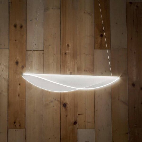 Stilnovo Diphy LED lógó világítás, 76 cm, DALI-dimmelhető, dimmelhető, Fehér / opál, Nappali / Étkező, Alumínium, Modern