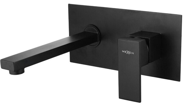 Mexen CUBE - Fal alatti mosdócsap, kétlyukú, fekete, 73115-70