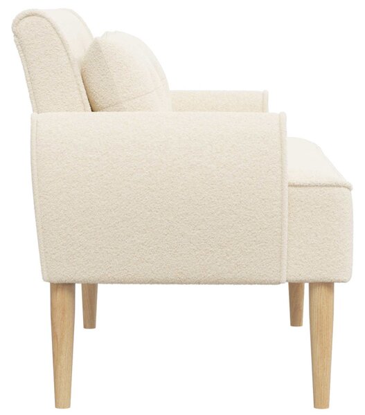 Gombra tűzött loveseat Krémszínű 117 x 67 x 77 cm Bouclé