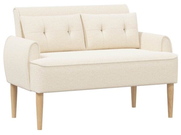 Gombra tűzött loveseat Krémszínű 117 x 67 x 77 cm Bouclé