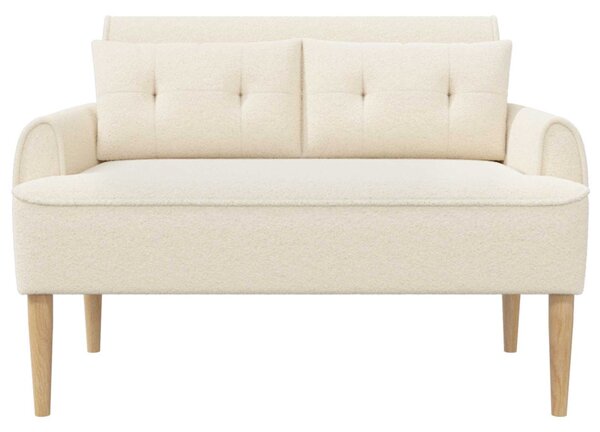 Gombra tűzött loveseat Krémszínű 117 x 67 x 77 cm Bouclé