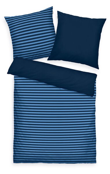 Tom Tailor Dark Navy és Cool Blue pamut ágyneműhuzat, 200 x 220 cm, 2 db 80 x 80 cm
