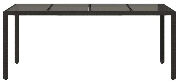 VidaXL Polyrattan Kerti Asztal - Üveglap - 190x90 cm