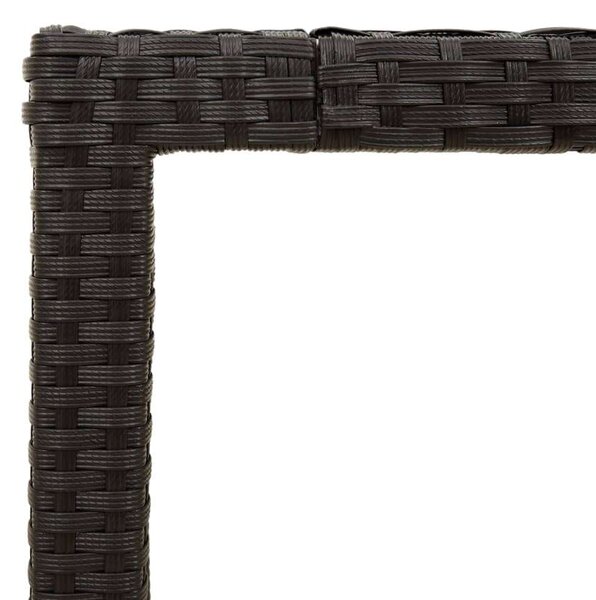 VidaXL Polyrattan Kerti Asztal - Üveglap - 190x90 cm