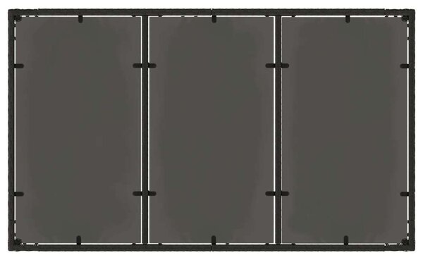 VidaXL Polyrattan Kerti Asztal - Üveglap - 150x90x75cm